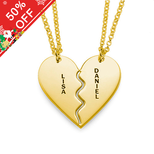 Collar Personalizado de Plata con Corazón Divisible