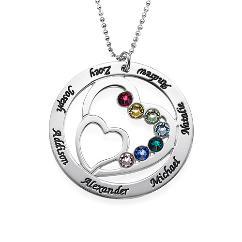 Corazón Piedra del zodíaco Nombre Collar
